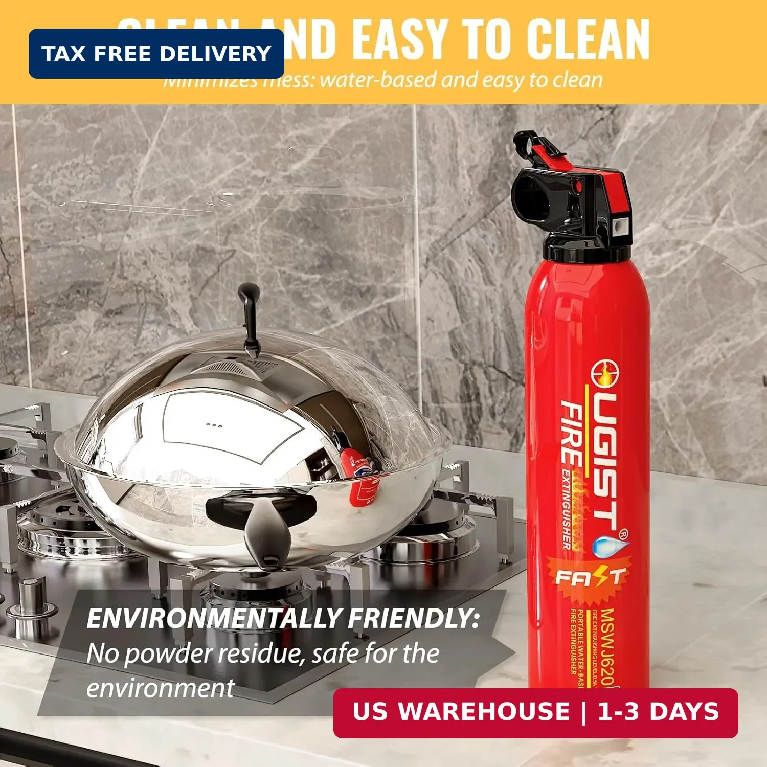Ougist Small Portable Fire Extinguisher for Home and Car, 21oz Each, 1-Pack, Wat