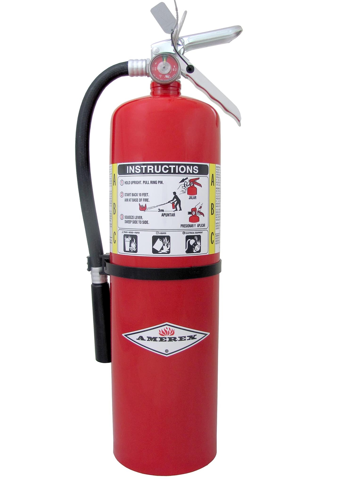 Amerex B456 ABC Dry Chemical Fire Extinguisher with Aluminum Valve, 10 lb. by Am