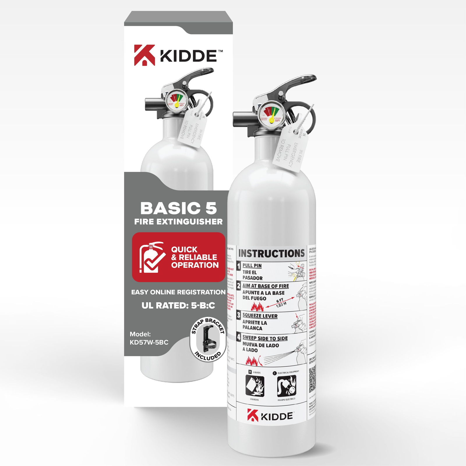 Kidde Mariner PWC Marine Fire Extinguisher 2lb Class B C for Boats Watercrafts