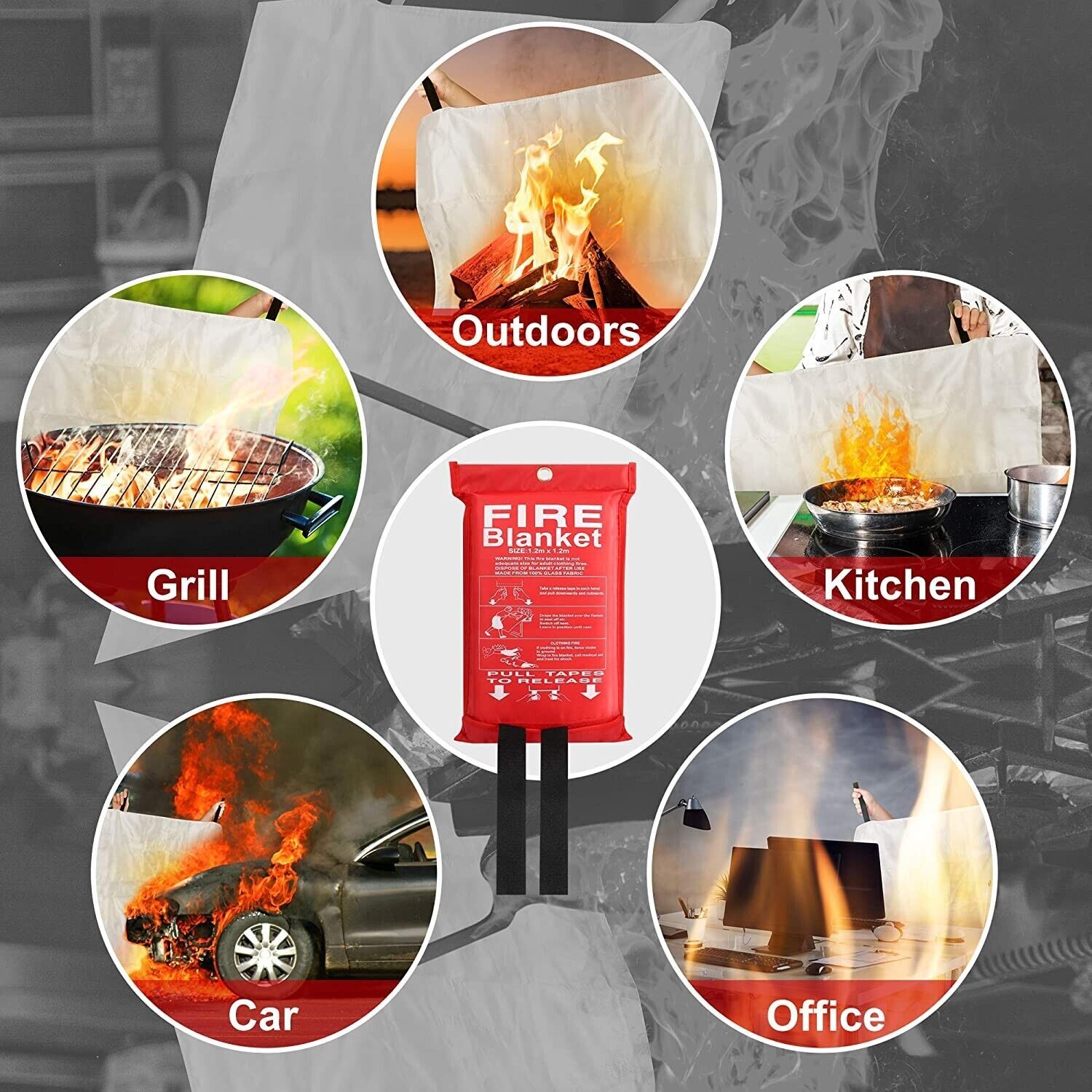 Fire Blanket – X-Large Fiberglass Fire Blanket Fire Kitchen Suppression Blanket