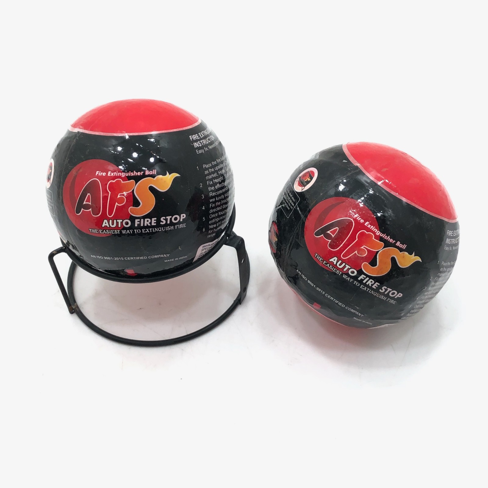 Lot (2) AFS Auto Fire Stop Fire Ball Automatic Dry Powder Extinguisher w Stand