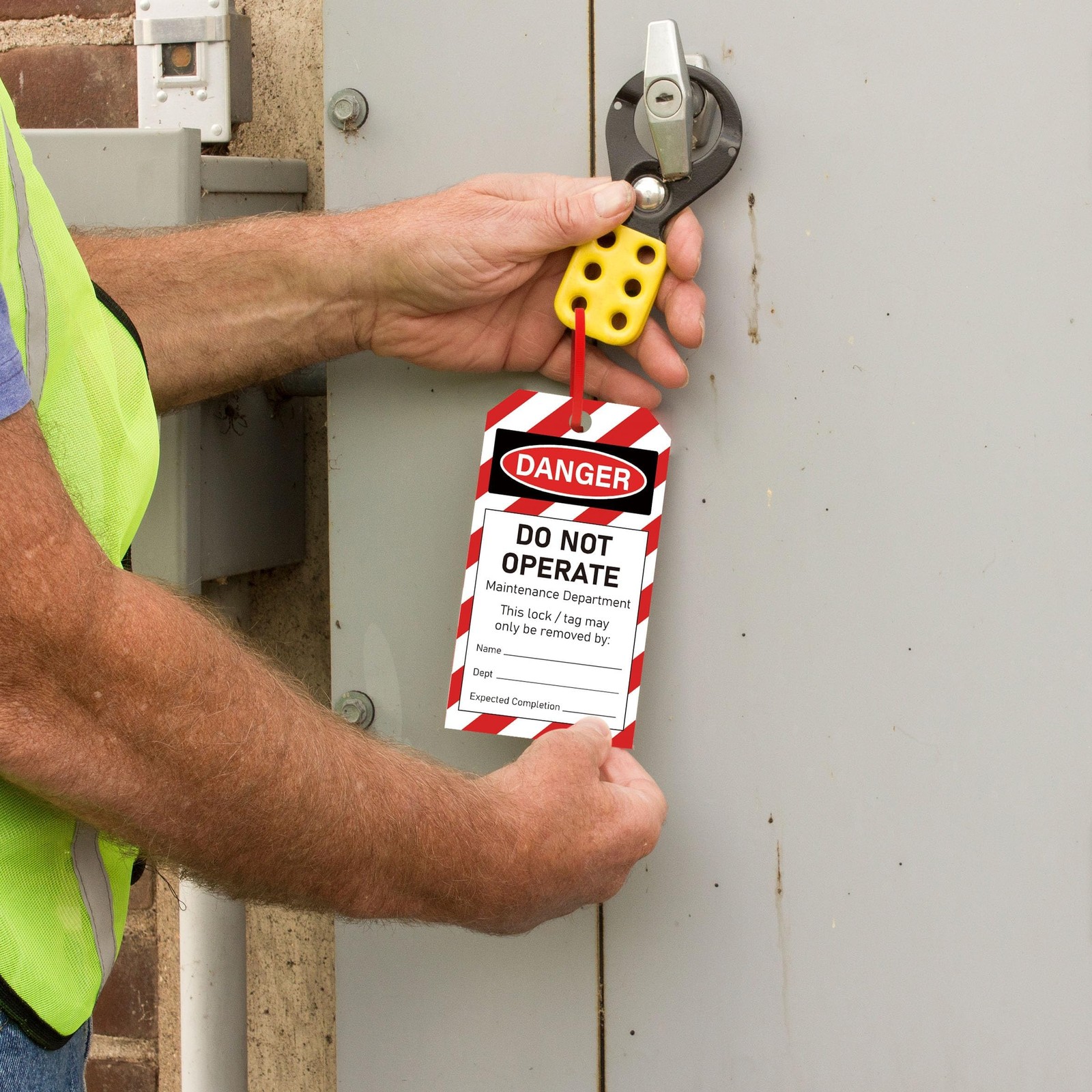 50PCS Lockout Tagout Tags Do Not Operate Equipment Labels with 50 Zip Ties OSHA