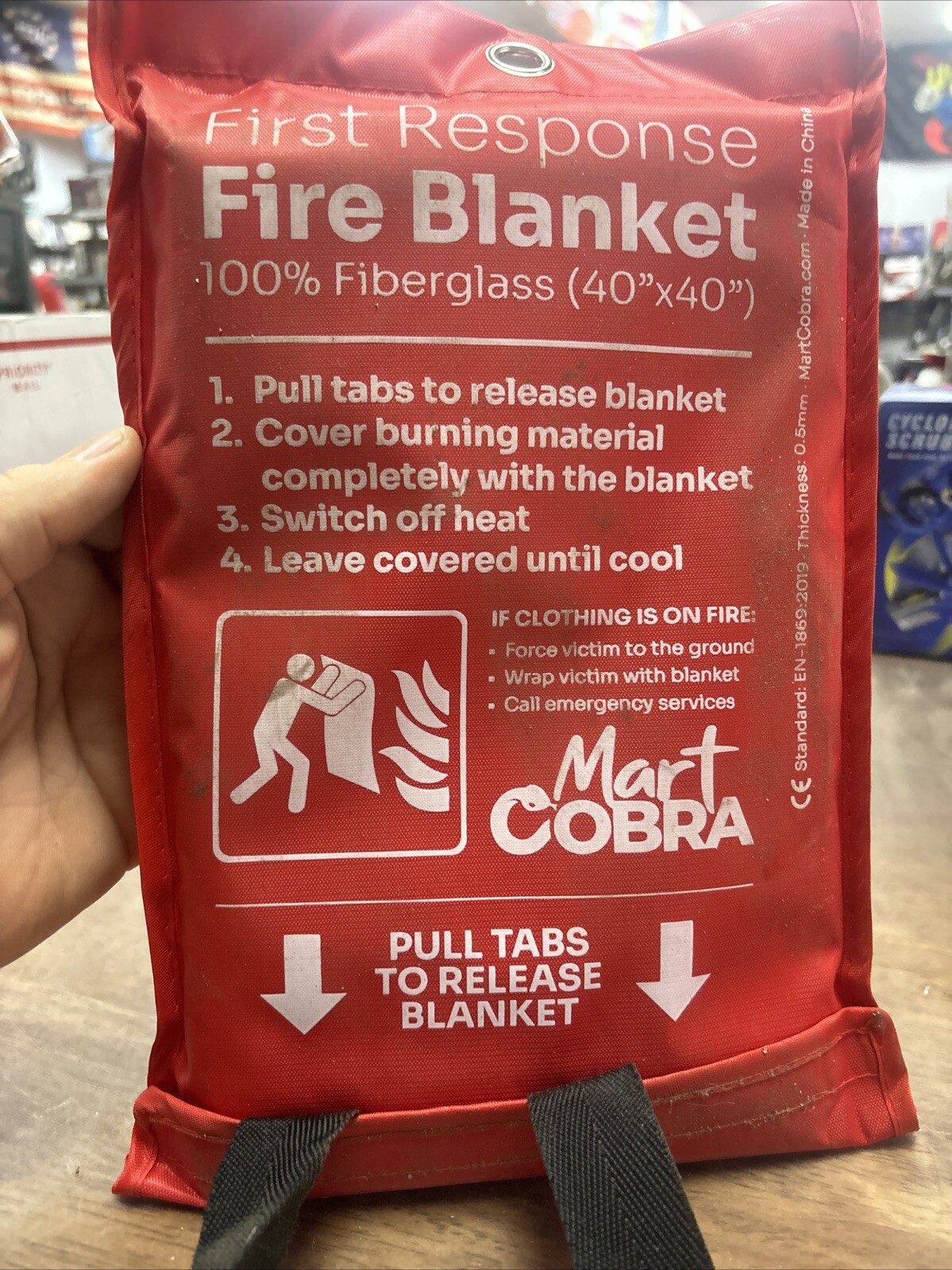 New First Response Fire Protection Blanket,40”X40” Unused Mart Cobra (B-15)
