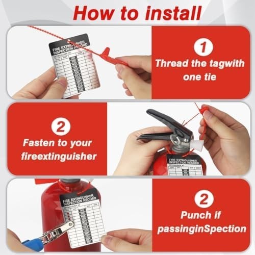50 Sets 2026–2029 Fire Extinguisher Tags Aluminum Metal 50, 2026-2029