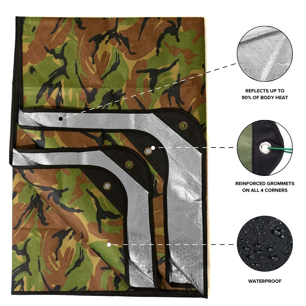Heavy Duty Survival Blanket “ Insulated Thermal Reflective Tarp 60″ X 82″. Allwe