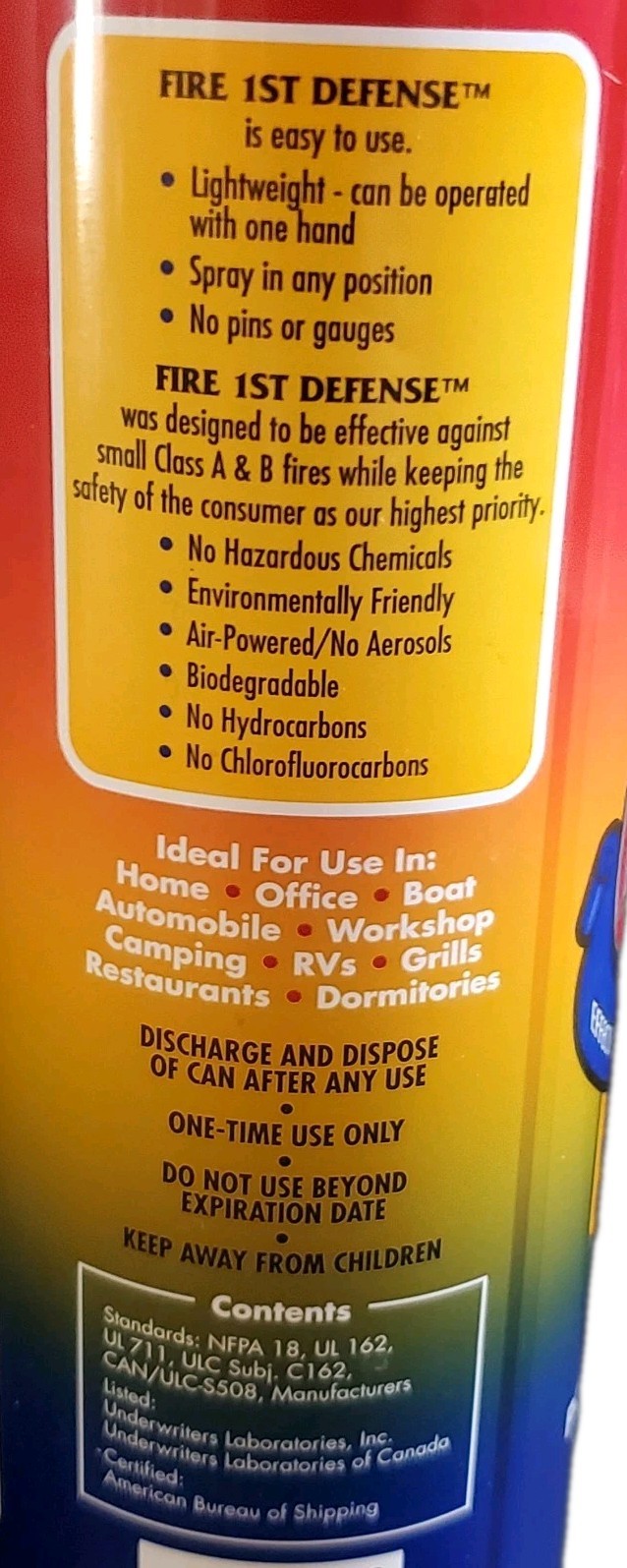 Foam-Based Fire Extinguisher Spray Can 16oz Fire Extinguisher