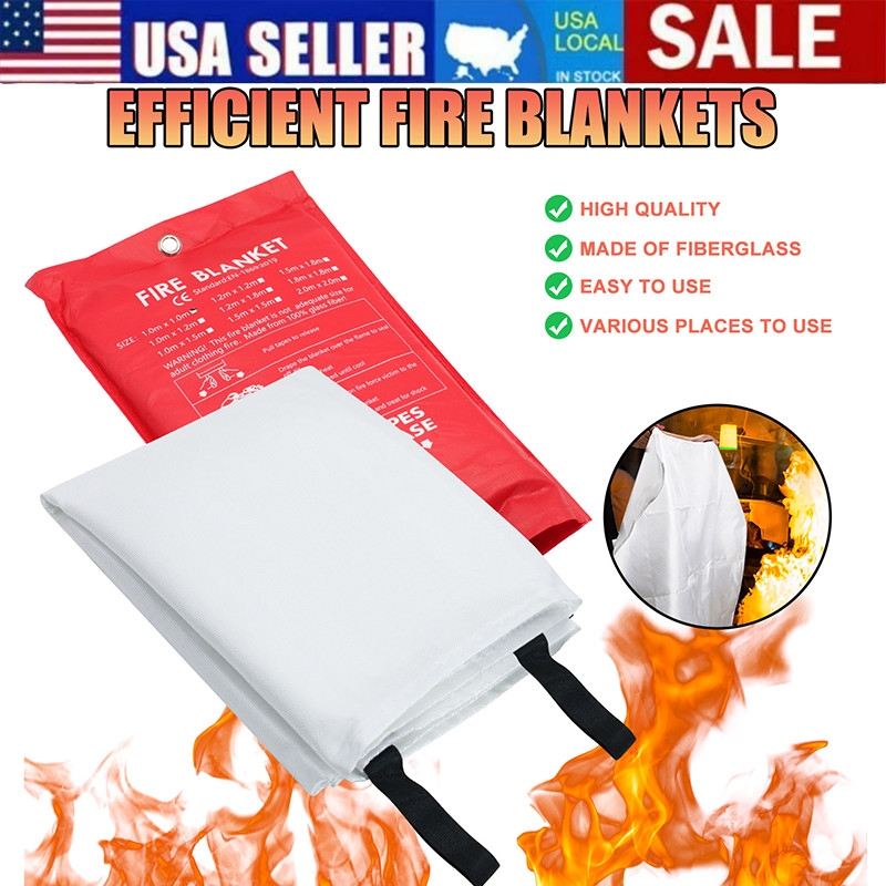 39×39” Large Retardant Blankets Fire Blanket Fiberglass Prepared Emergency USA