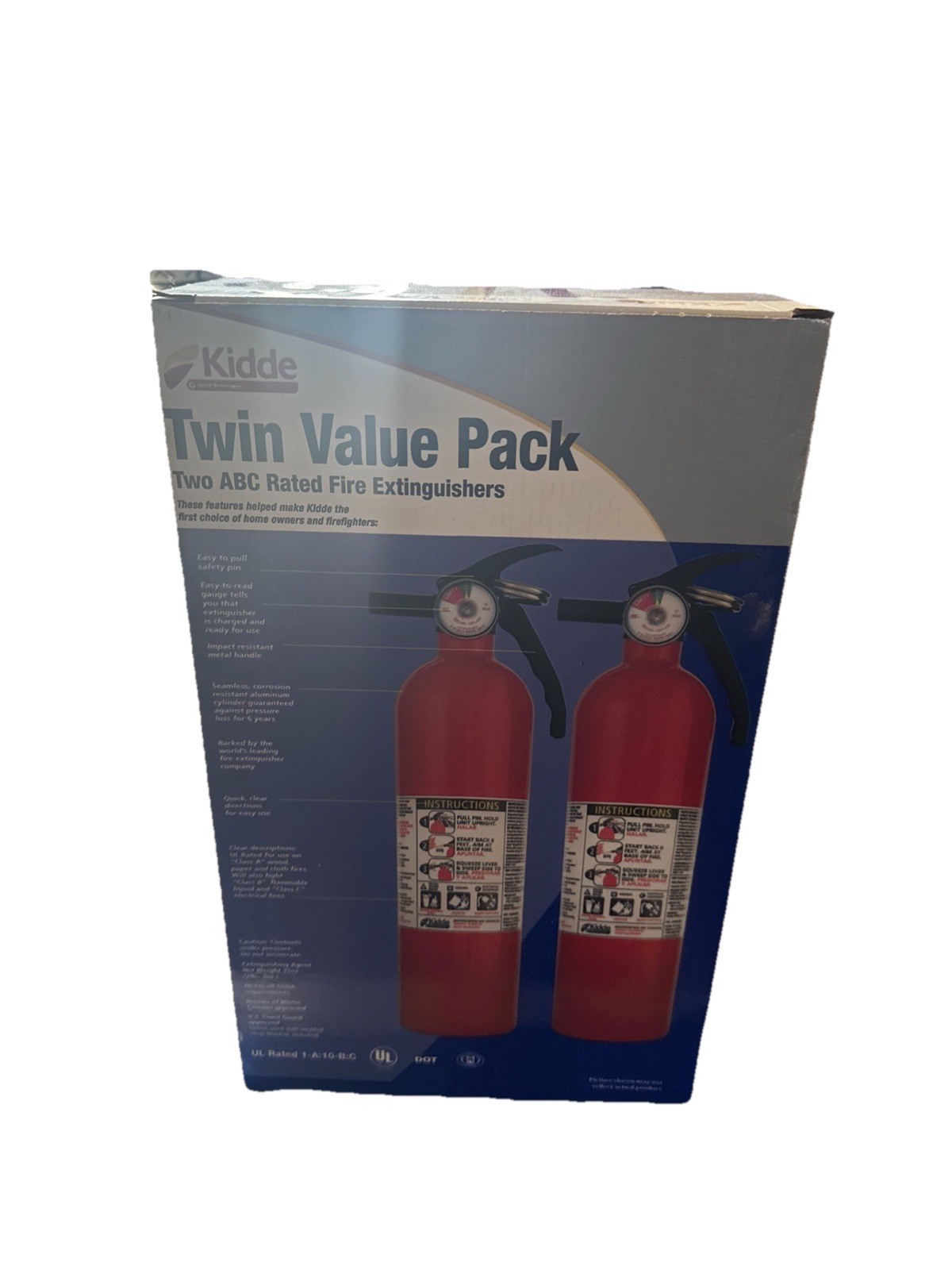Multipurpose Fire Extinguisher Red 2 Pack Home Safety Kitchen Office