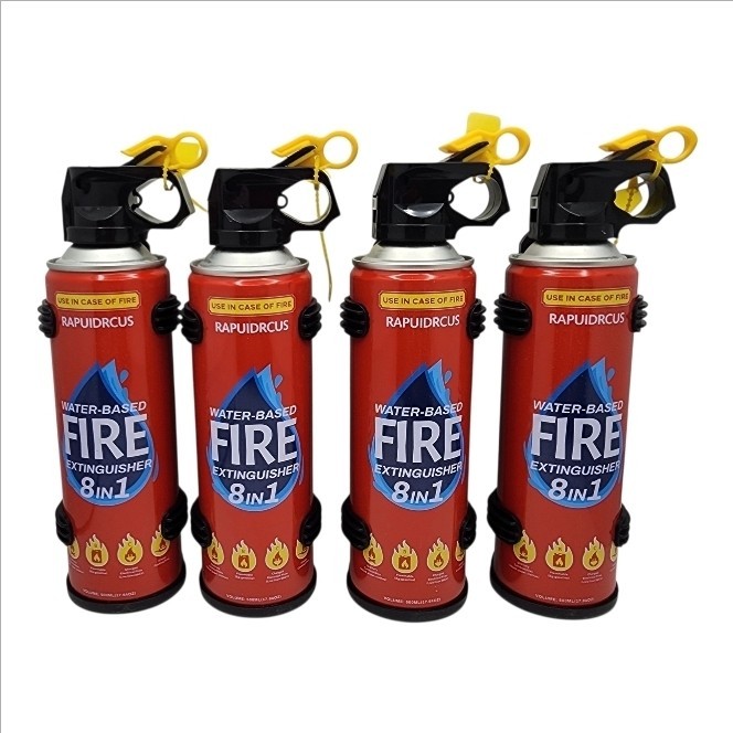 4 Pack 8 in 1 Water Based Fire Extinguisher w/ Wall Mount 500mL (Exp 05/23/2029)