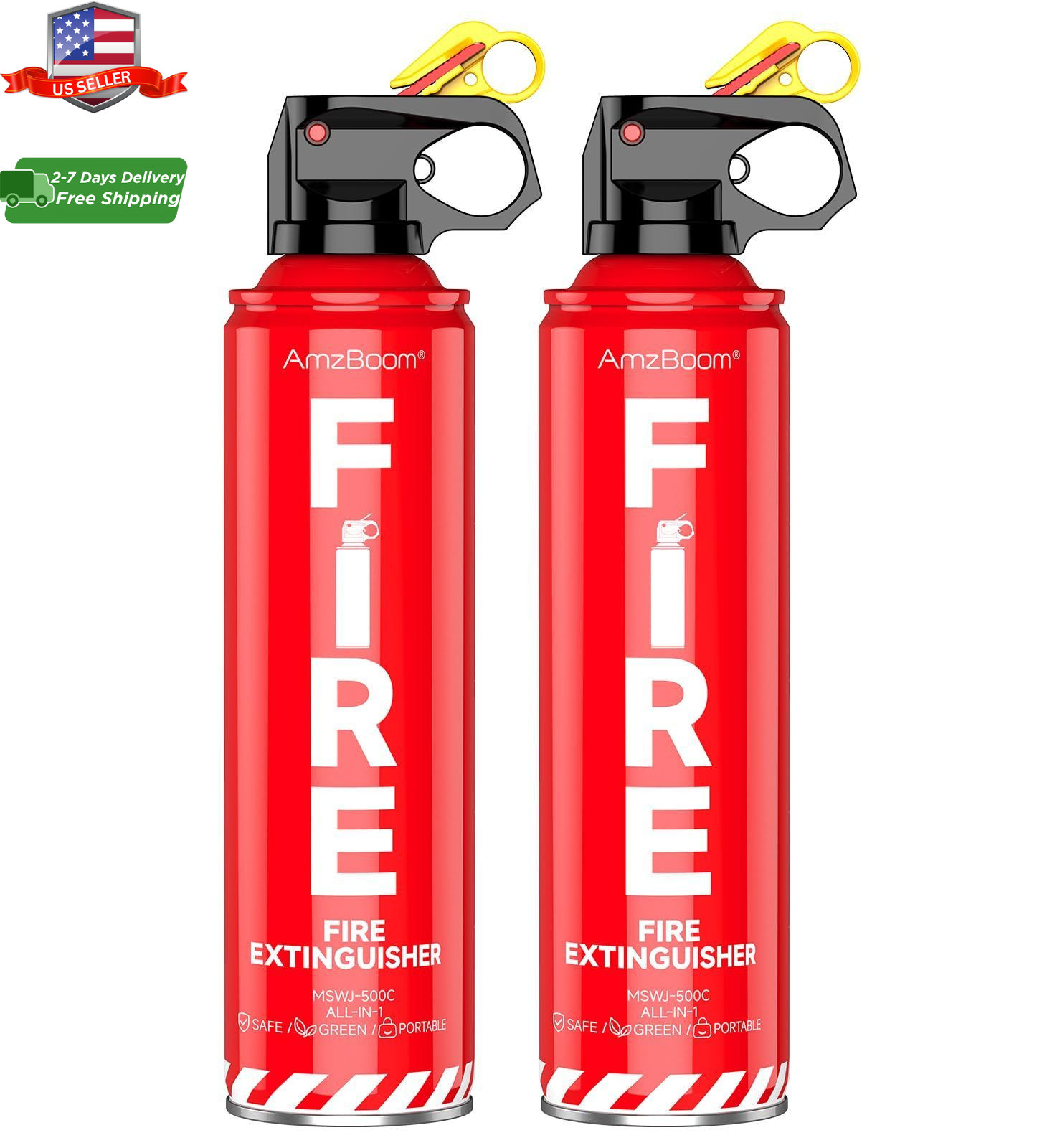 2-Pack Fire Extinguisher for Home, Kitchen, Car, and Grill with Mounting Bracket