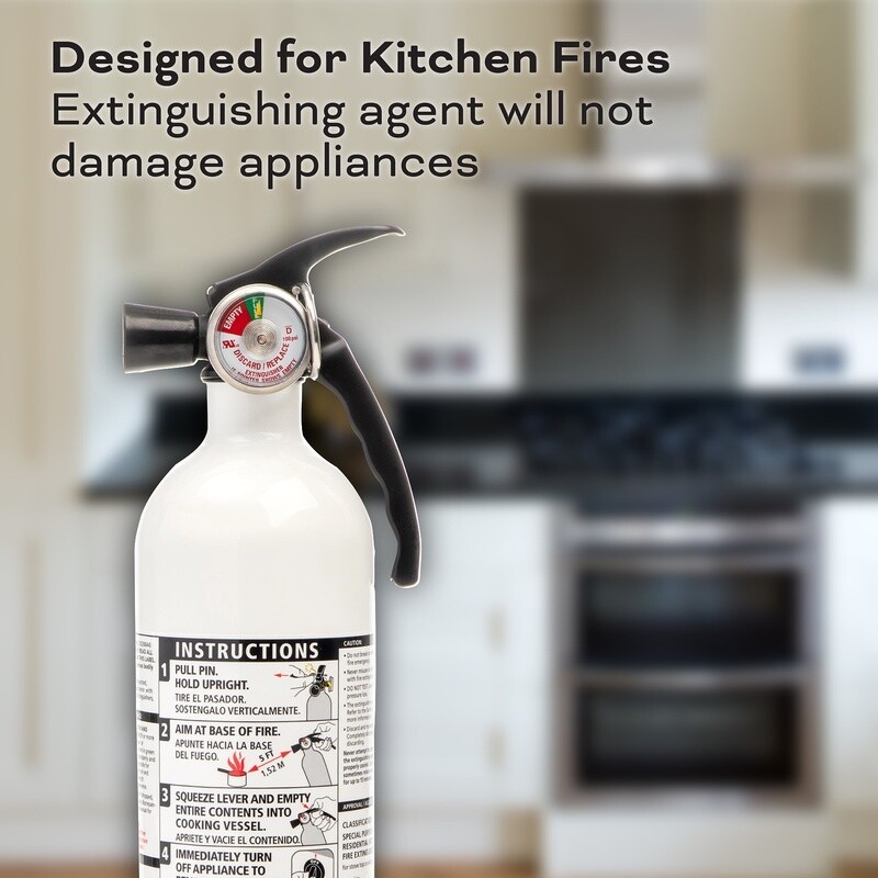 Kitchen Fire Extinguisher UL Listed Rechargeable Non Toxic 2.5 lb Safety Pin New