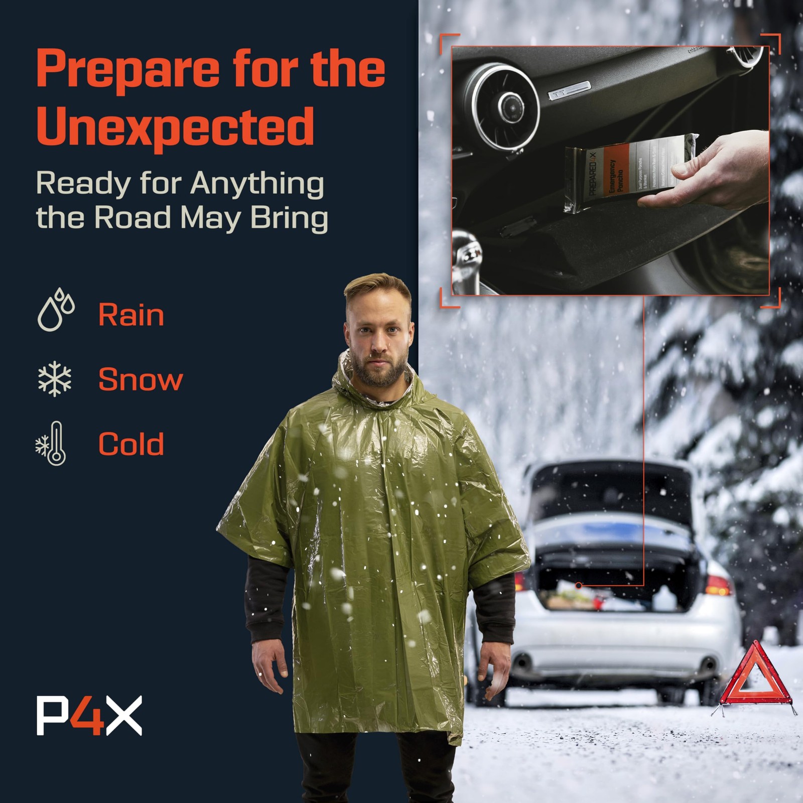 Emergency Poncho with Mylar Blanket Liner – Heavy Duty, Waterproof, Wind-Resi…