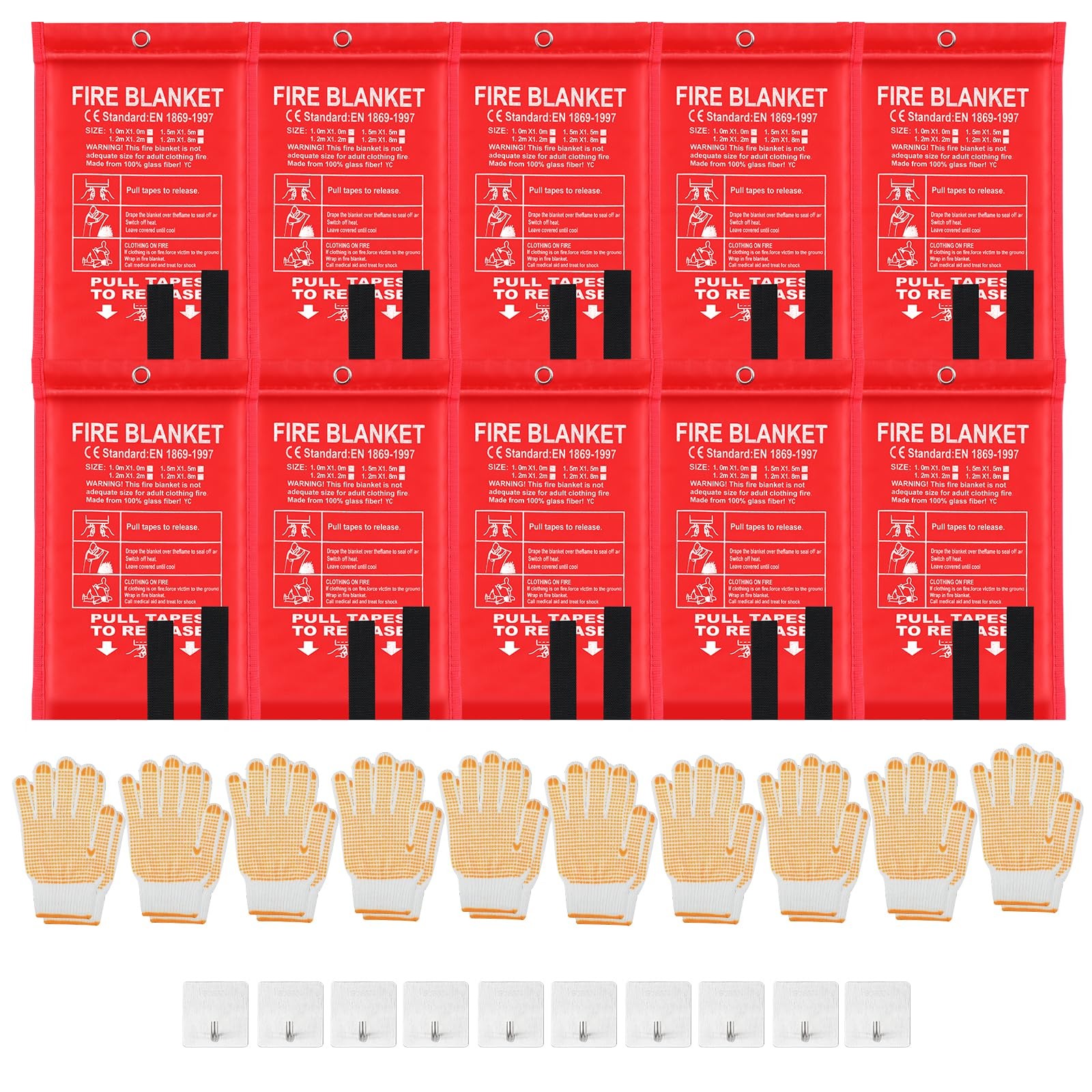 30 Pcs Fire Blankets for Home and Kitchen 40×40 Inch 10 Fiberglass Fire Suppr…