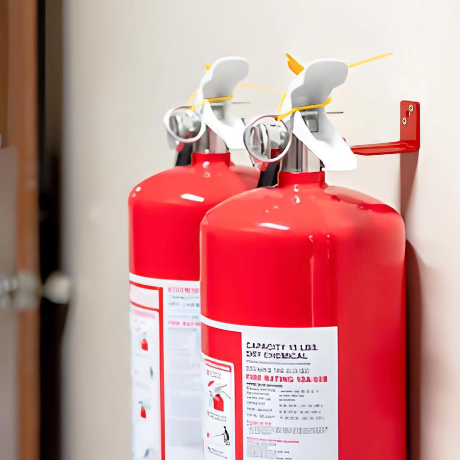 4 PCS Fire Extinguisher Bracket Wall Mount Hook Fits 20 lbs Universal Hanger