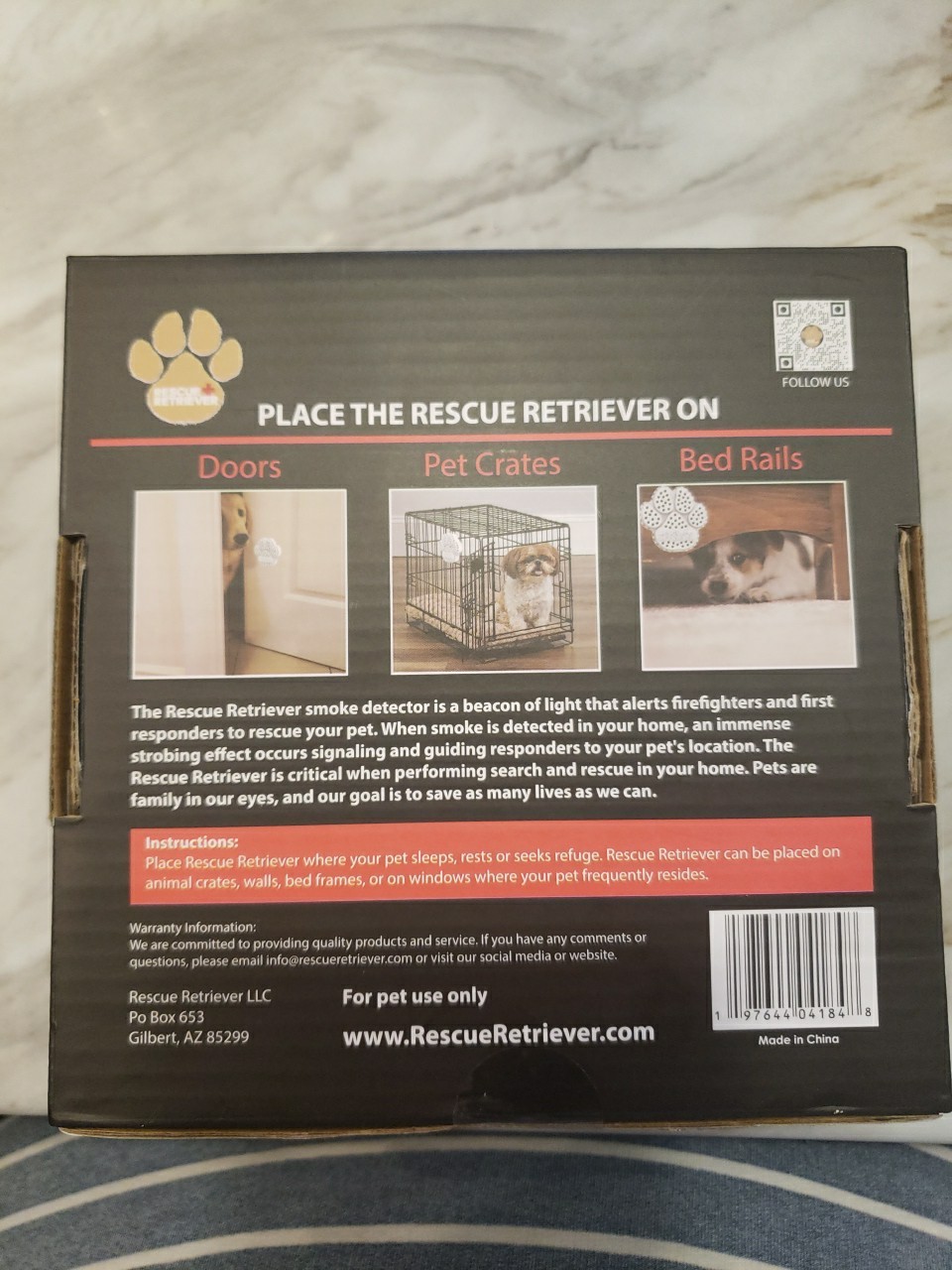 Rescue Retriever Smoke Detector Pet Alert Emergency Safety Device