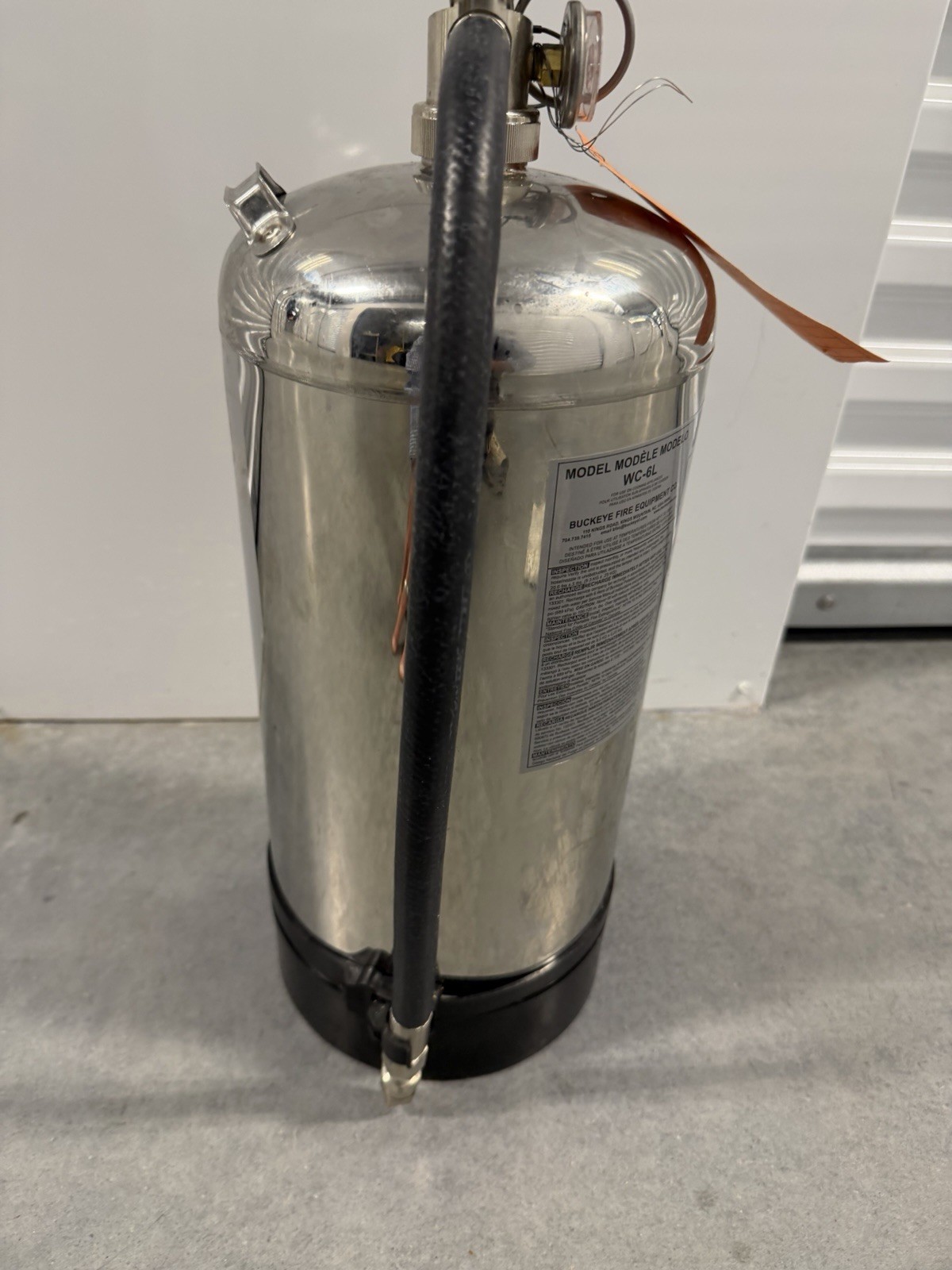 Model WC-6L Buckeye Fire Extinguisher Inspected Just Over 1 Year Ago