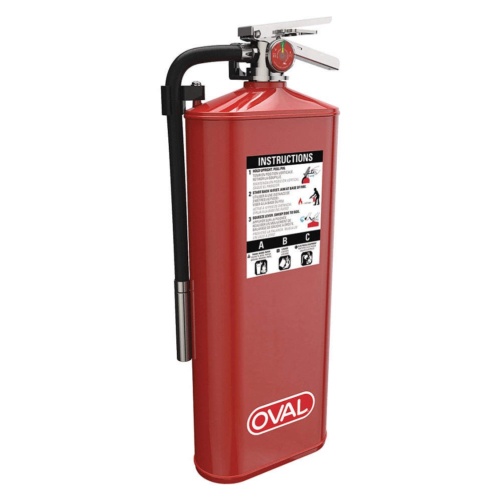 OVAL 10HABC Fire Extinguisher,Aluminum,Red,ABC 416L53