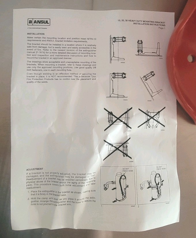 NEW Ansul Heavy Duty Fire Extinguisher Bracket – Part 79456
