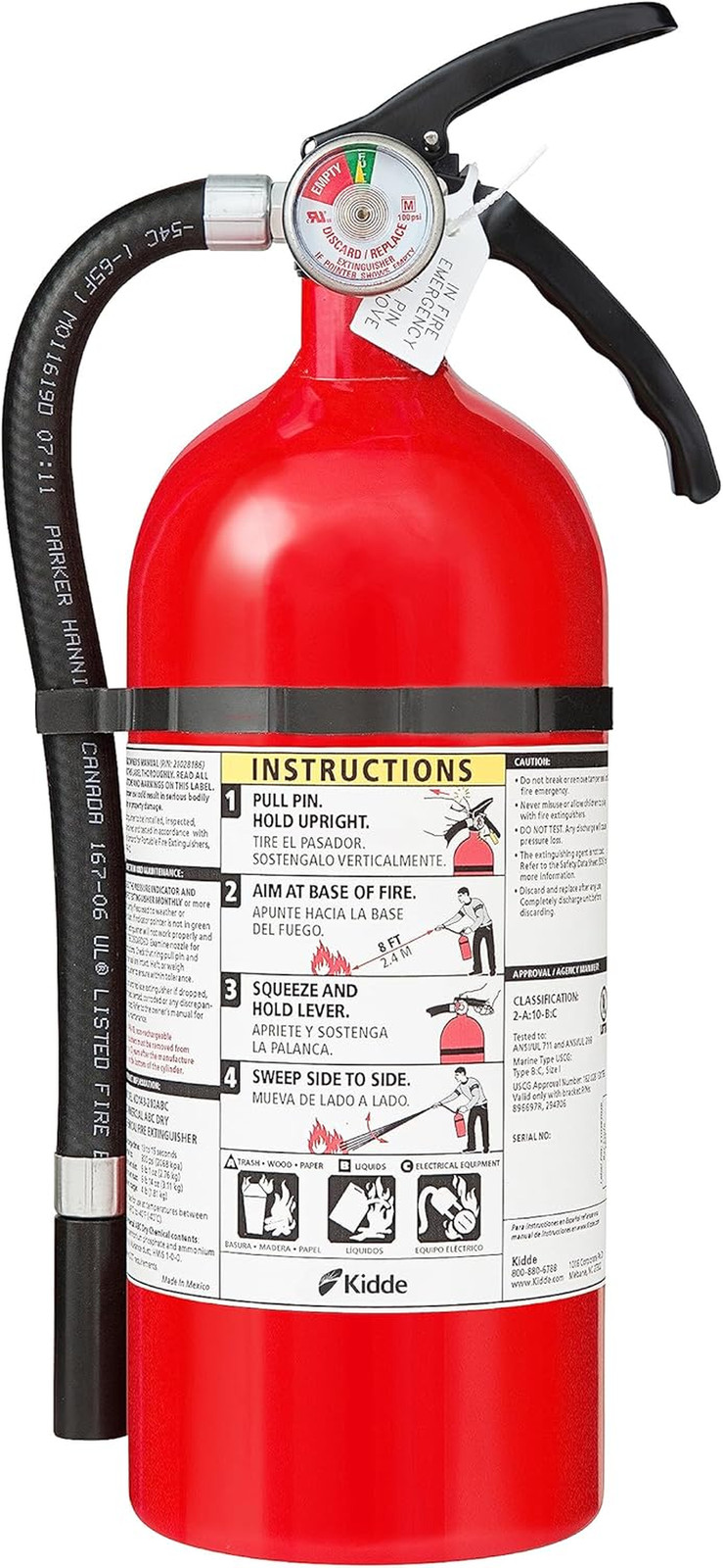 Extintor De Incendios Con Certificación UL 2-A:10-B:C, Manten Tu Familia Segura