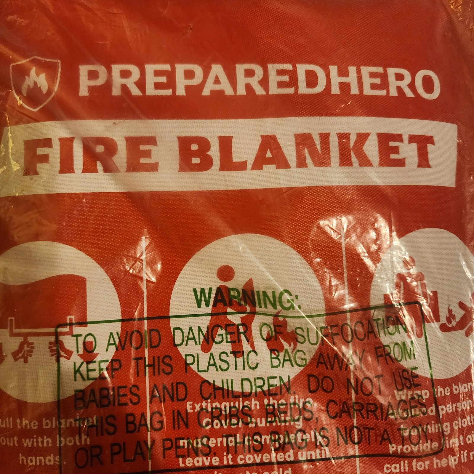 2 Pack – Prepared Hero Fire Blanket 39″×39″ Fiberglass Home Emergency Safety New