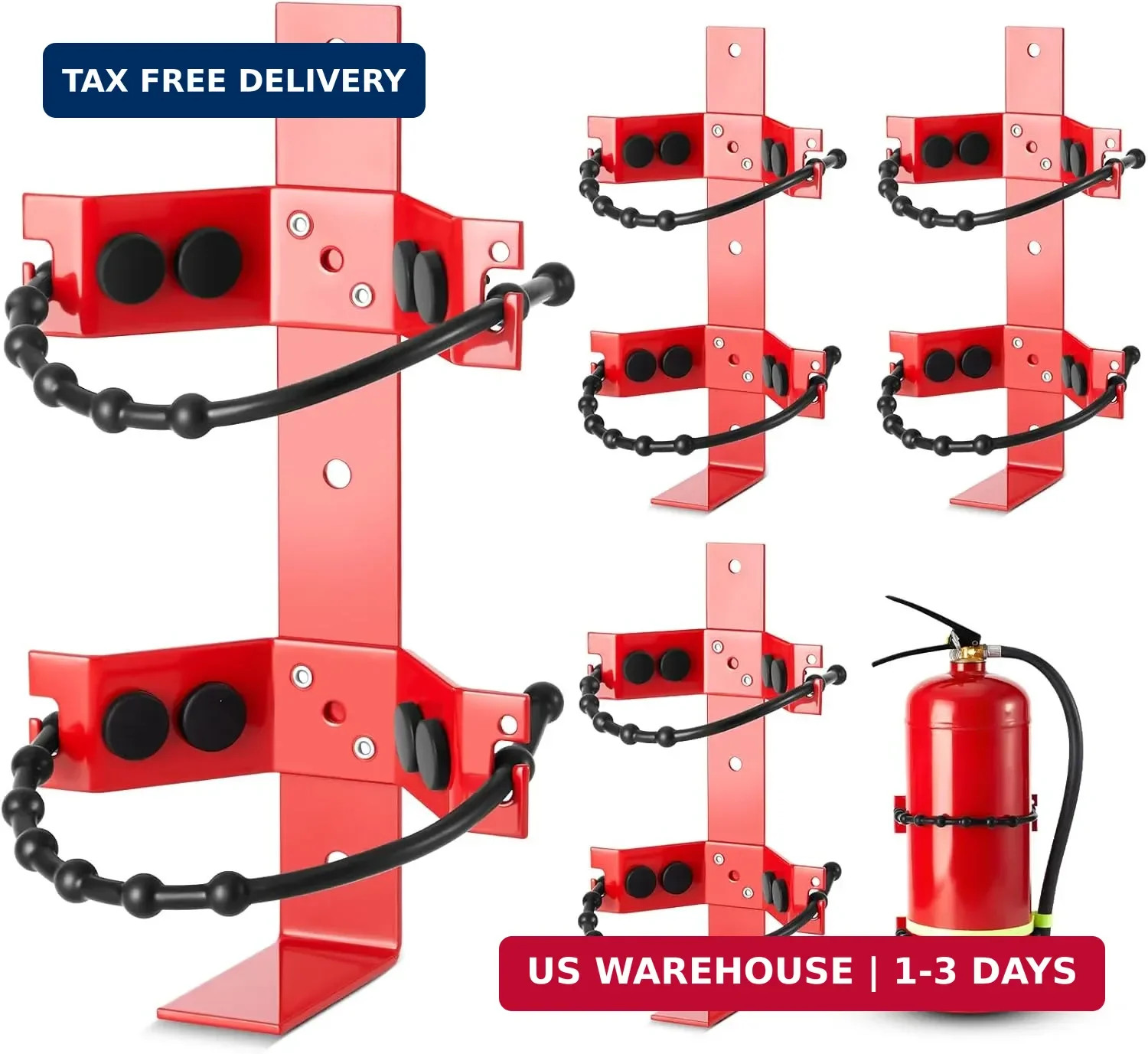 RattanView 4 Pcs Fire Extinguisher Mount Bracket Adjustable, Supports up to 2.5