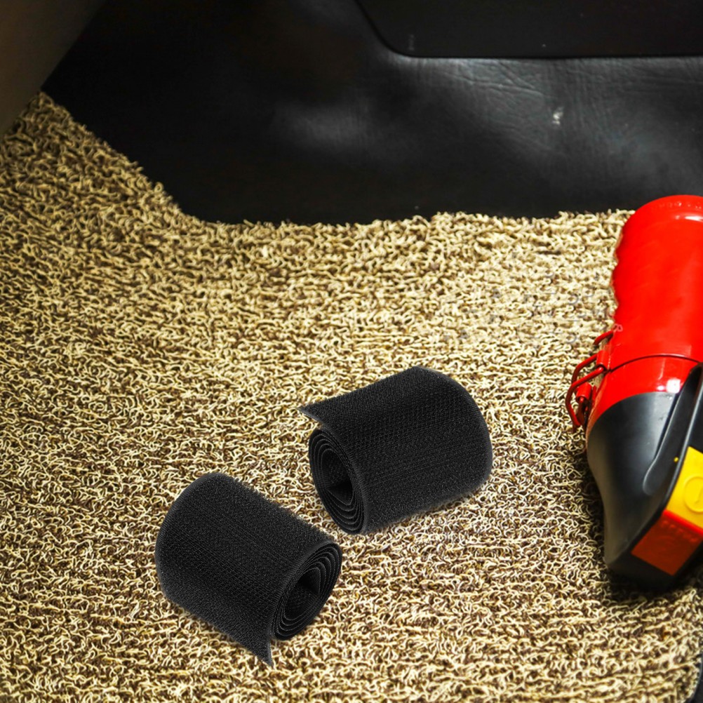 2Pcs Car Fire Extinguisher Fixing Straps Adhesive Reusable Durable Fabric Black