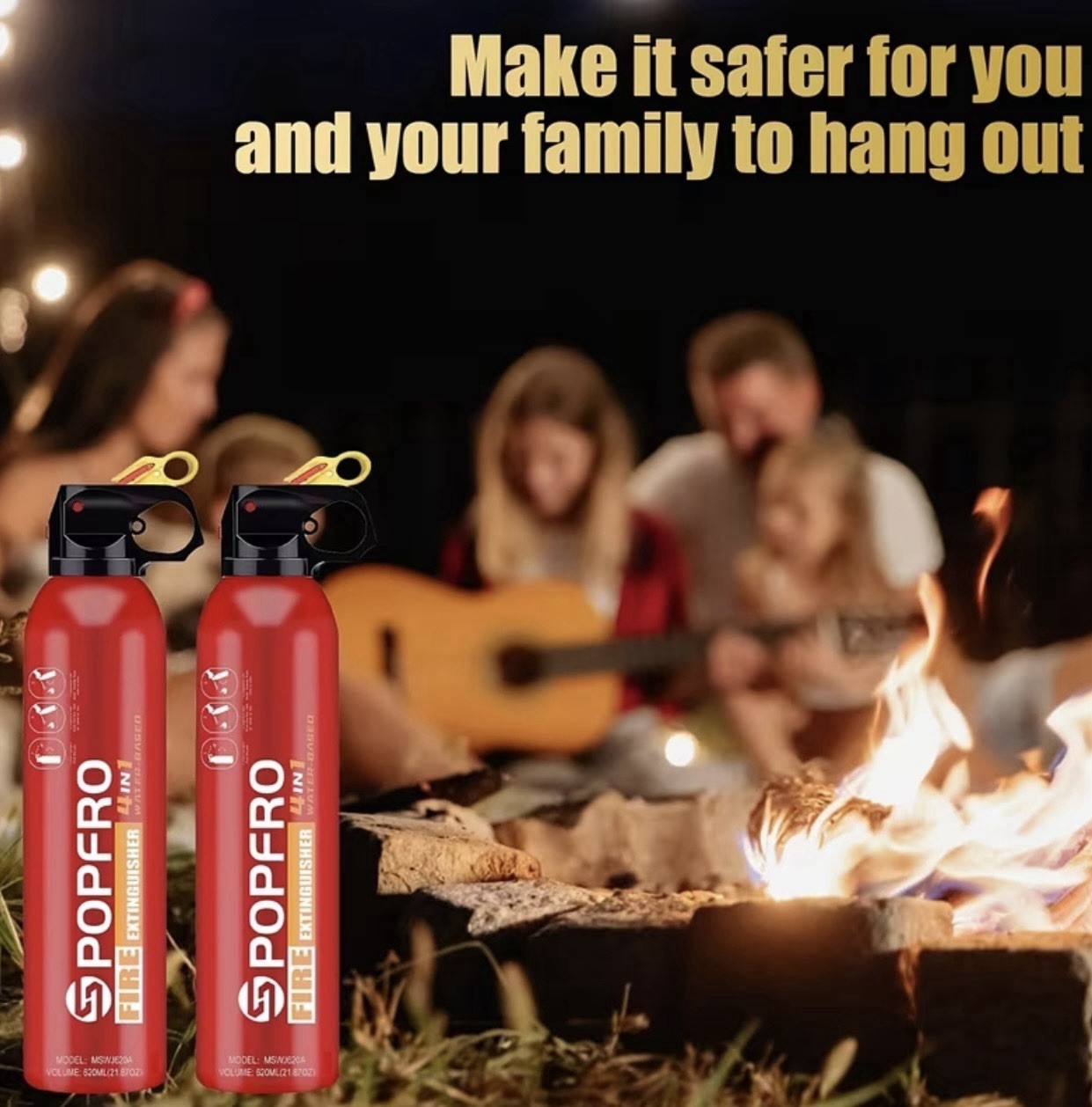Portable Fire Extinguisher Home, Garage, Kitchen, Four-in-One Fire Extinguisher
