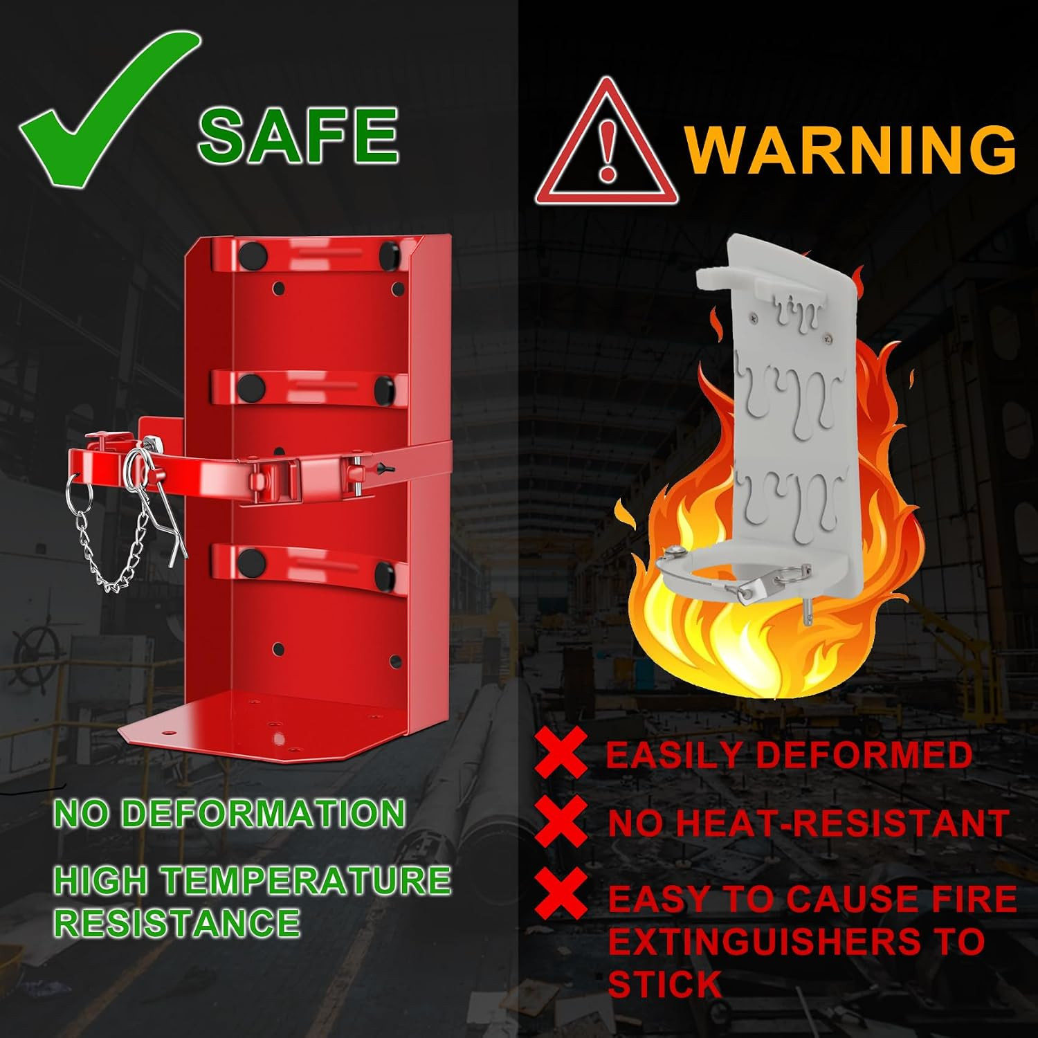 Heavy Duty Vehicle Bracket,Fire Extinguisher Brackets&Mounts-St12 Steel Red, Fit
