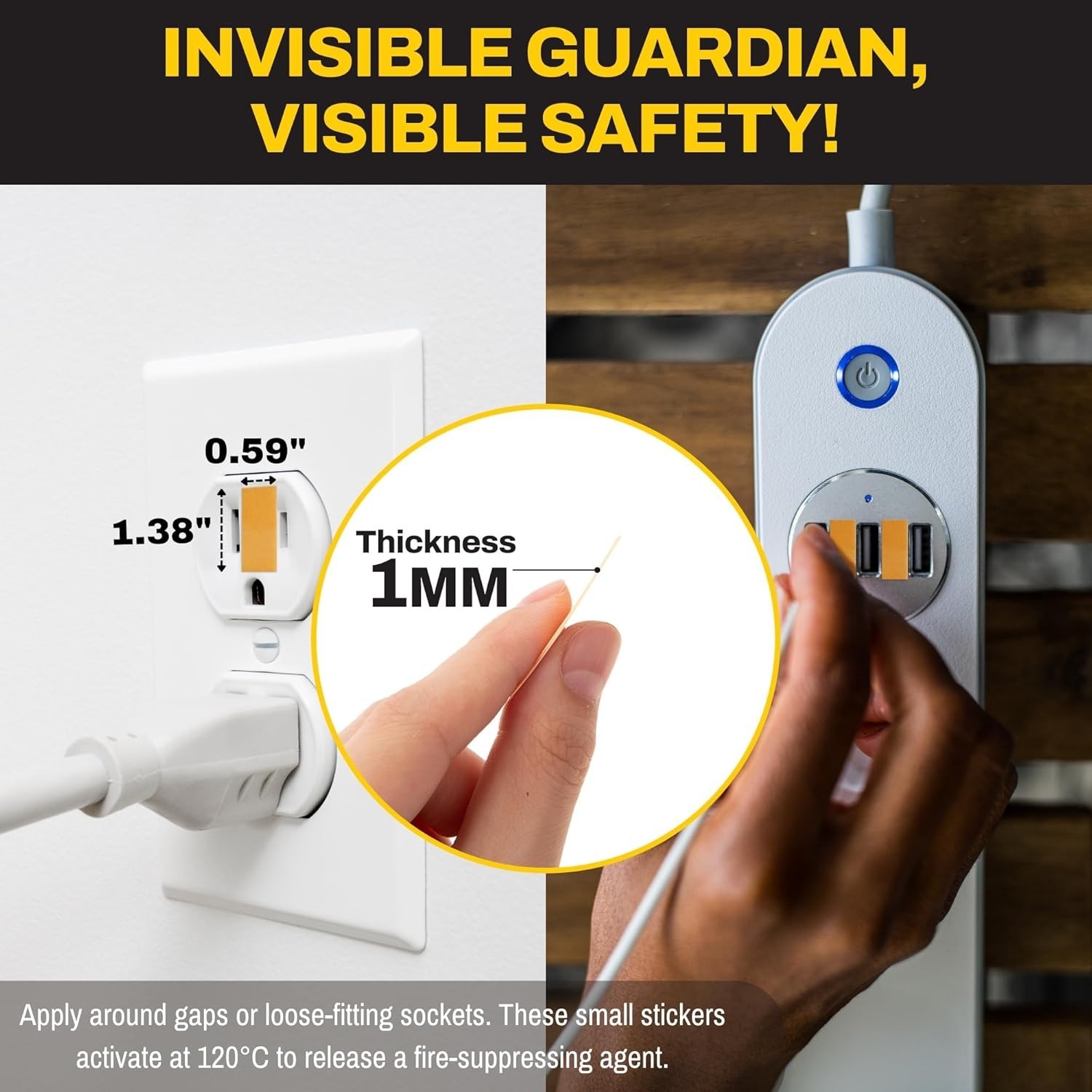 Fire Prevention Stickers Non-Conductive Fire Extinguisher for Outlets Power