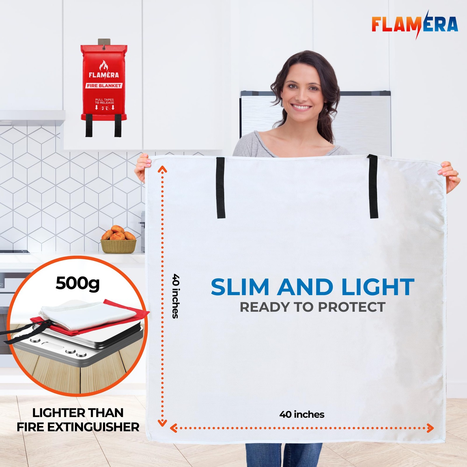 Emergency Fire Blanket for Home and Kitchen (2-Pack) Fireproof and Fire Suppr…