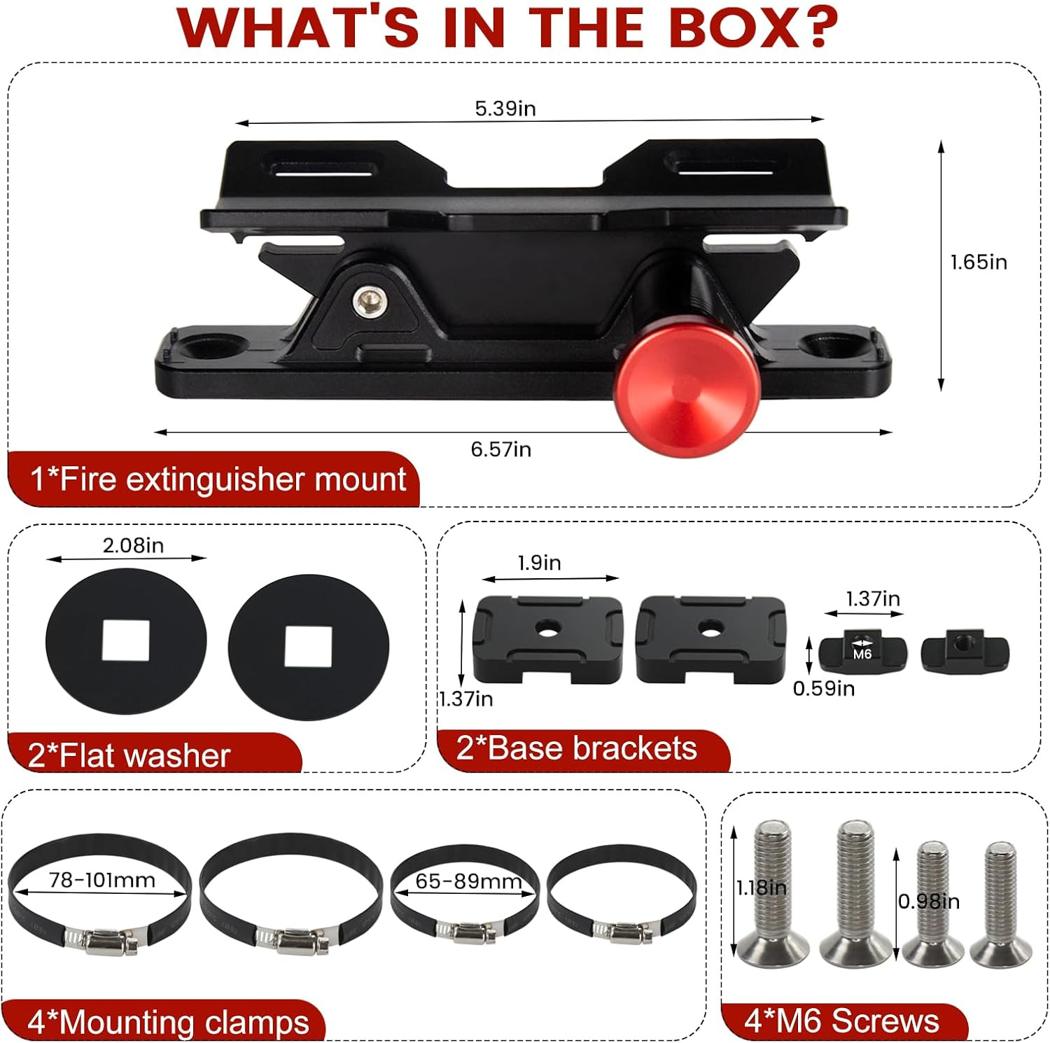 MOLLE Panel Fire Extinguisher Mount Kit-Aluminum Quick Release Car Fire Extingui