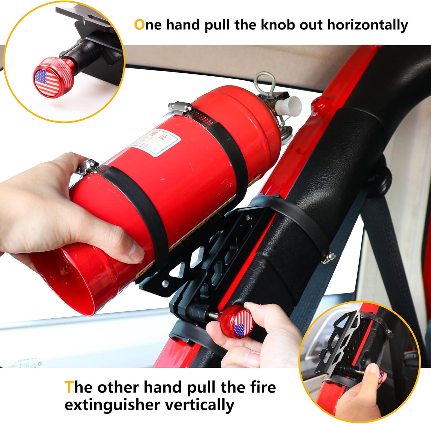 Adjustable Roll Bar Fire Extinguisher Mount Holder for Jeep Wrangler TJ