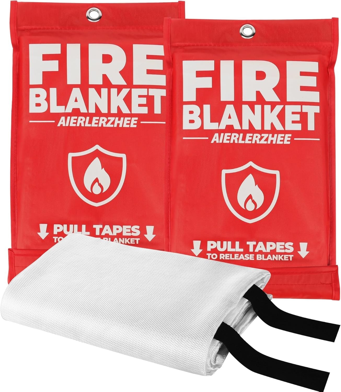 High Visibility 2 Pack Fire Blankets – Compact, Heat Resistant, Reliable Safety
