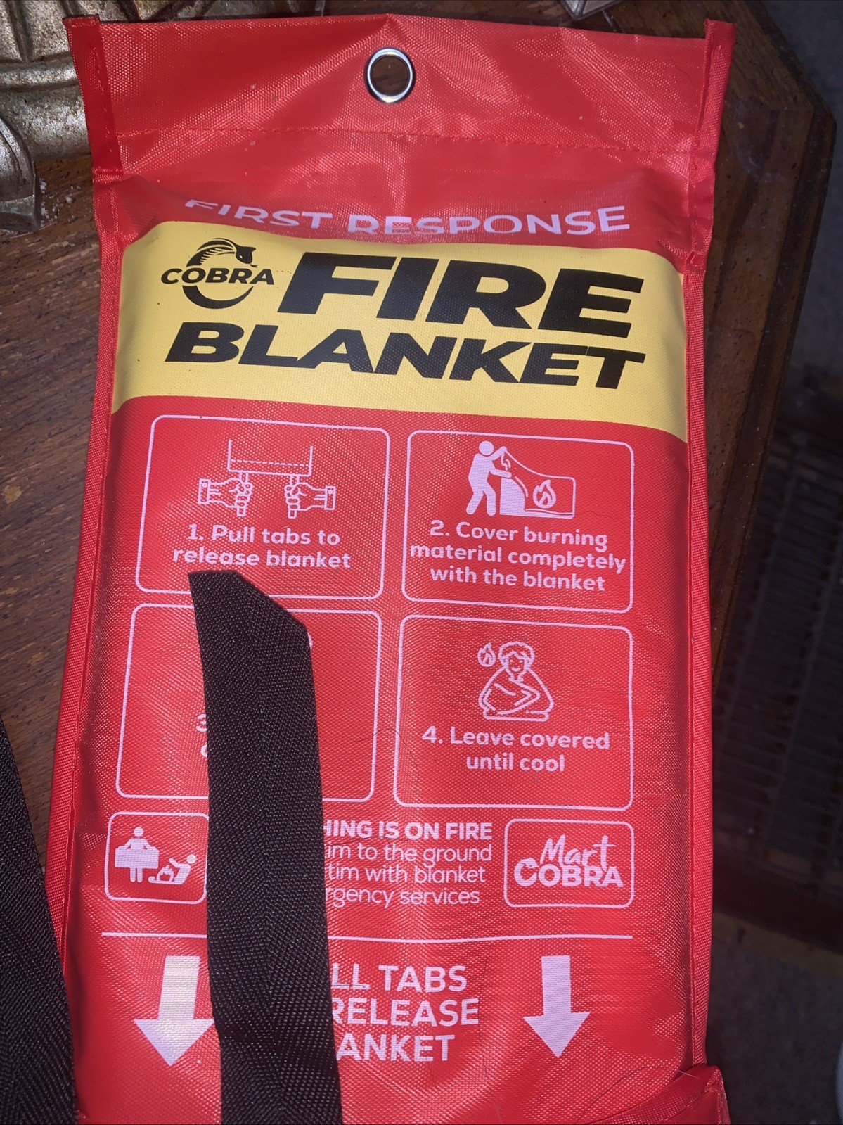 FIRE BLANKET Fiberglass First Response Mart Cobra 40×40 In New