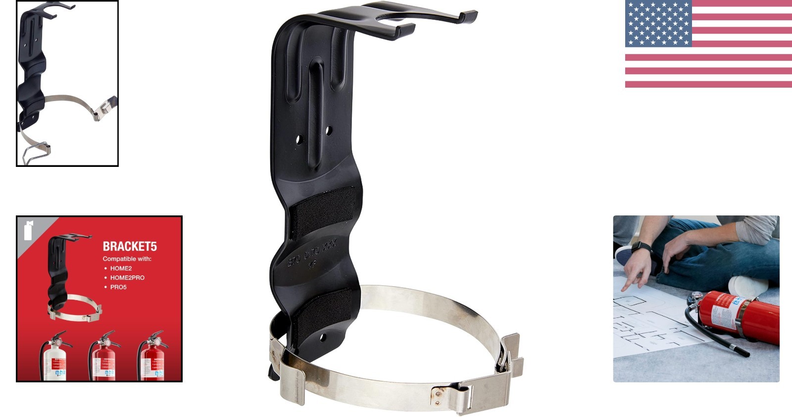 BRACKET5 Replacement Bracket – Metal Fire Extinguisher Mount for Wall & Marine