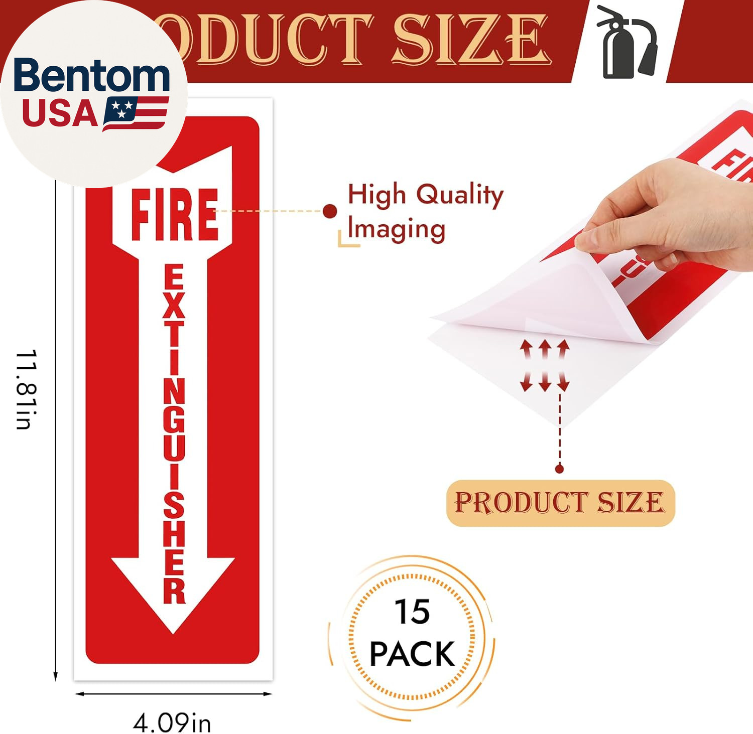 Fire Extinguisher Signs, 15 Pack 4X12 Inch Fire Extinguisher Signs for Home Busi