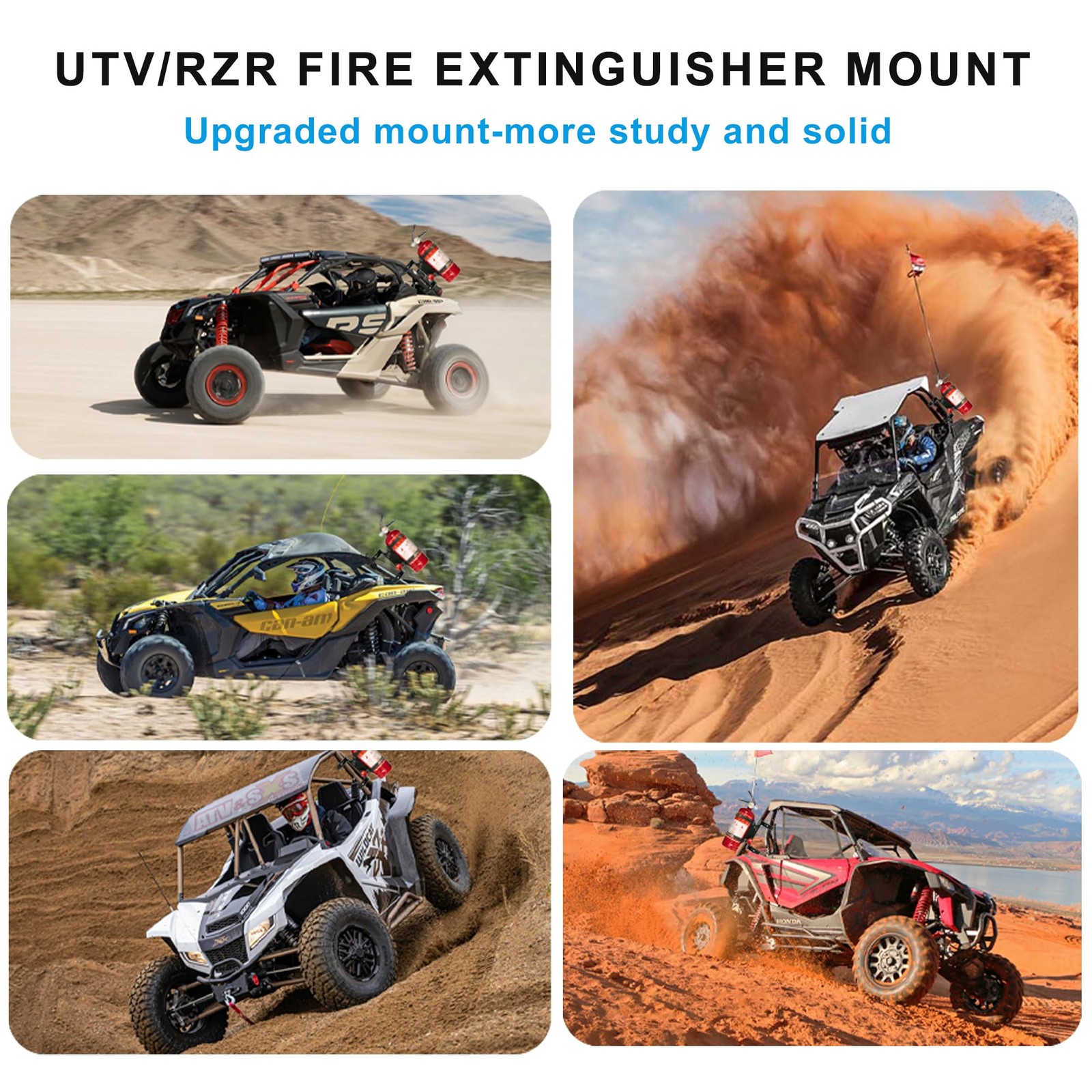 Fire Extinguisher Mount Bracket, Aluminum UTV Quick Release Fire Extinguisher…