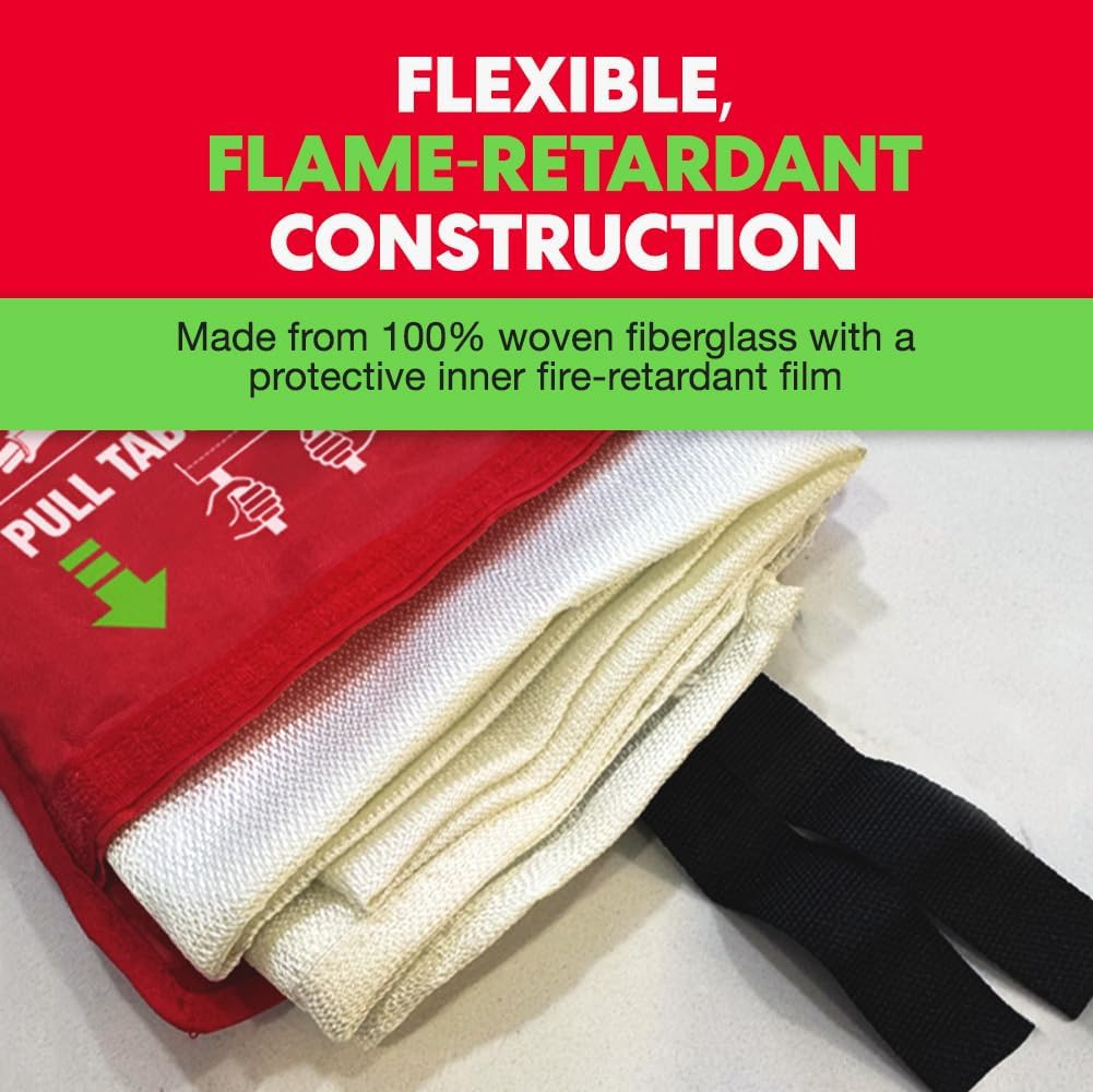 2-Pack Emergency Fire Blanket – ASTM Certified Fire Suppression Blanket for Home