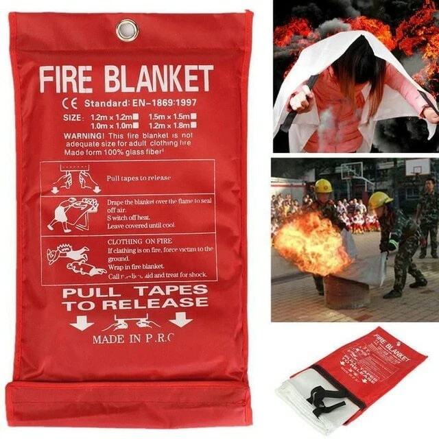 4x Large Fire Blanket Fireproof For Home Kitchen Office Caravan Emergency Safety