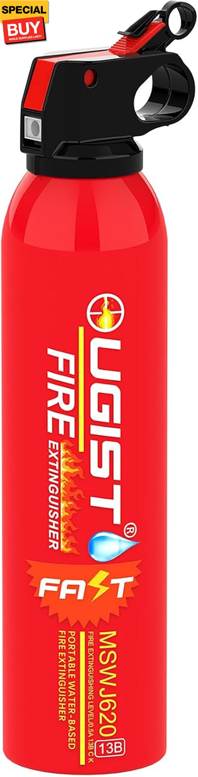Small Portable Fire Extinguisher for Home and Kitchen, 21oz Each, 1-Pack, Water-