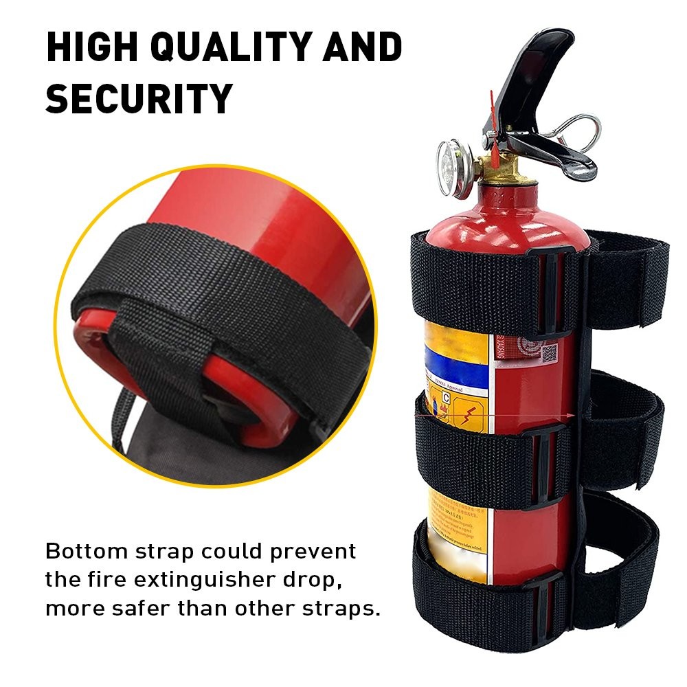 Car Roll Bar Fire Extinguisher Holder Mount Bracket Adjust 2.3-3.4″ Fixing Belt