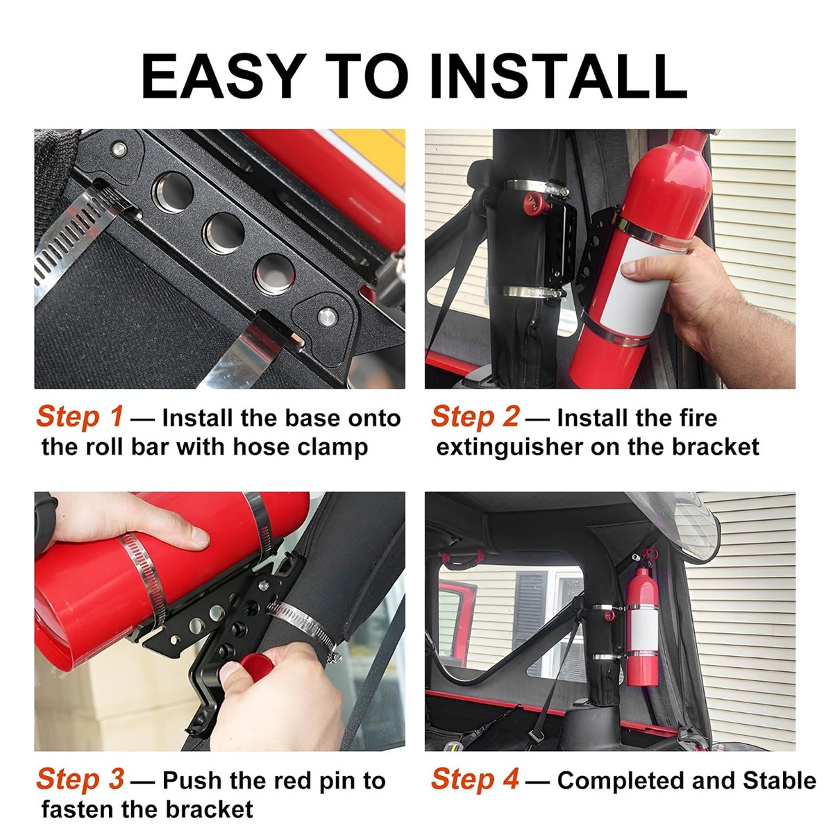 Adjustable Universal Car Fire Extinguisher Mounting Bracket Holder For UTV Jeep