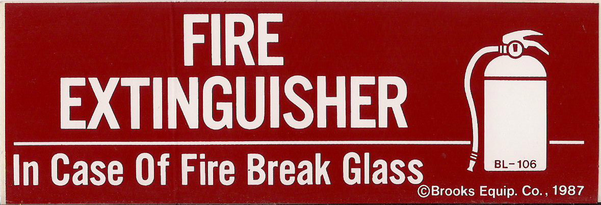 🔥🧯(LOT OF 20) ADHESIVE VINYL “FIRE EXTINGUISHER BREAK GLASS” SIGN’S 2 X 6 NEW