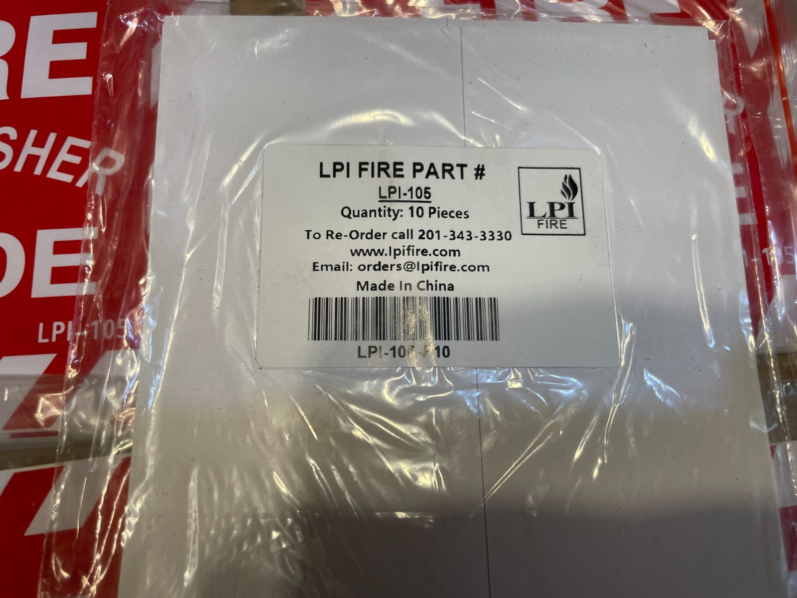 LPI Fire 70 PACK LPI-105 Extinguisher Sign Rigid Stickers Arrow 4″ X 4″