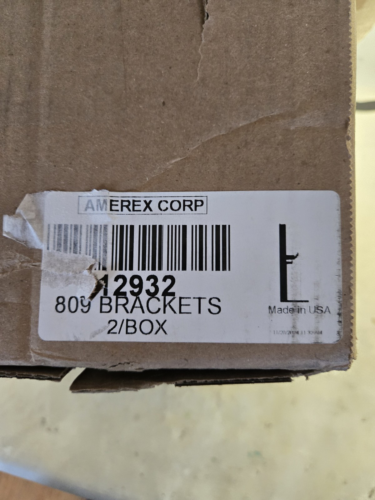 SET OF 2 AMEREX 809 STEEL HEAVY DUTY FIRE EXTINGUISHER BRACKET 12932