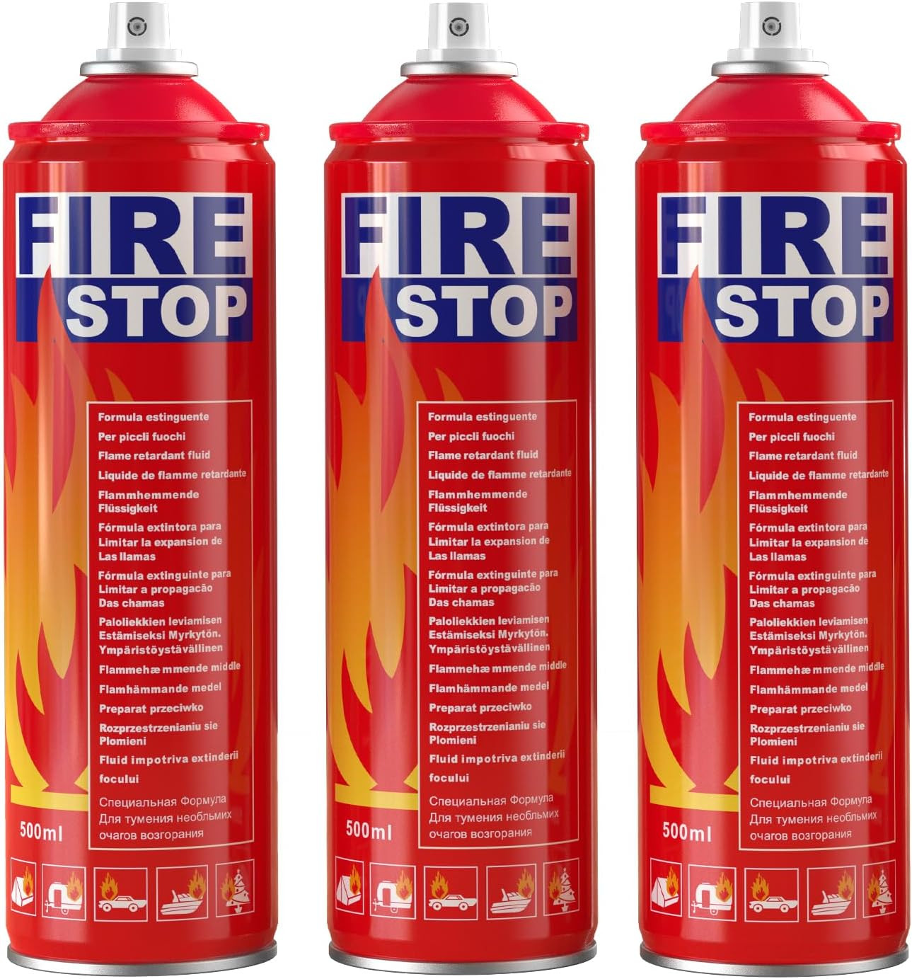 Portable Fire Extinguisher 3 Pack ABC/K Class for Home Car RV Garage Travel Use