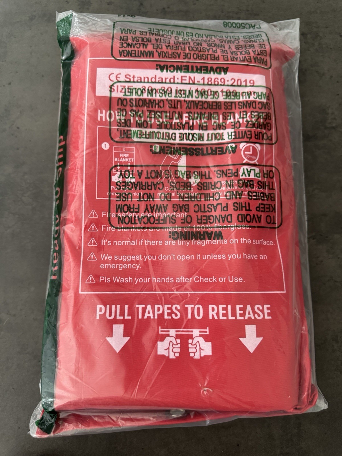 Fire Blanket for Home and Kitchen, Fire Blankets Emergency 2 Pack-red Dibbatu