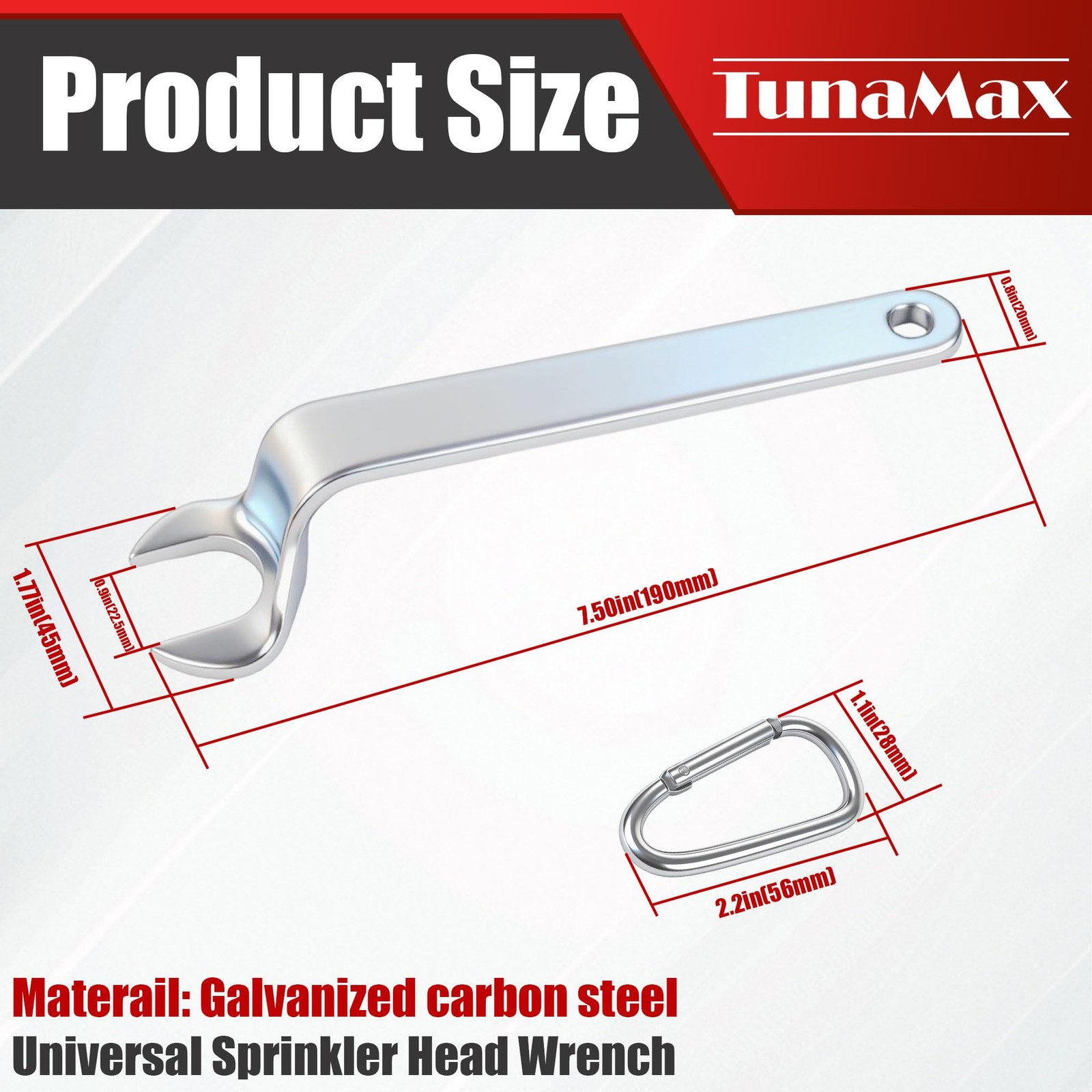 TunaMax (2 Pack) Universal Fire Sprinker Head wrench for 1/2″ Semi-recessed o…