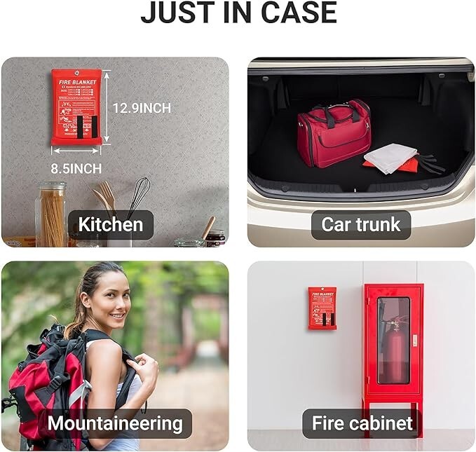 2024 Emergency Fire Blanket, Fire Extinguisher Blanket, Fire Suppression 1 Pack