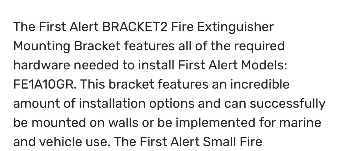 First Alert Small Fire Extinguisher Mounting Bracket – BRACKET2 NEW IN BOX